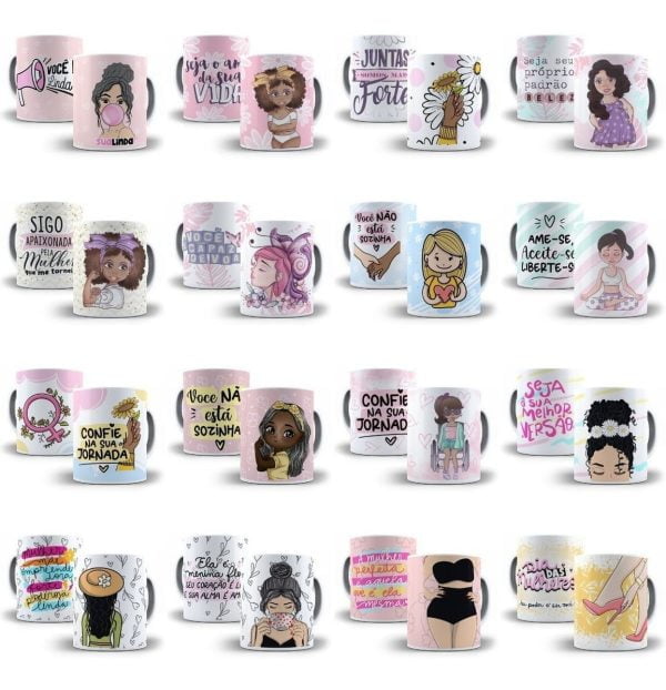 Estampas Caneca Dia Da Mulher Em Corel Motivacional Força Fé