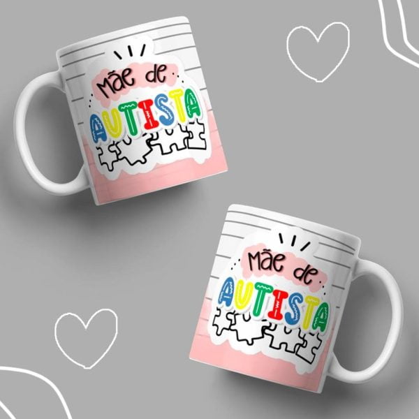 Estampas Caneca Dia das Mães Autismo Pet Cachorro Gato Png