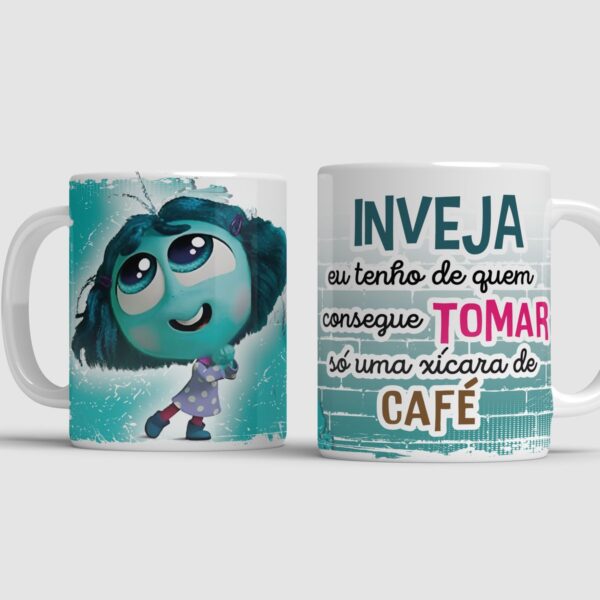 Estampas Caneca Divertida Mente 2 Frases Café e Amizade