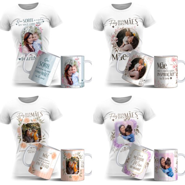 Estampas Caneca e Camisetas Dia das Mães Floral Em Corel Cdr