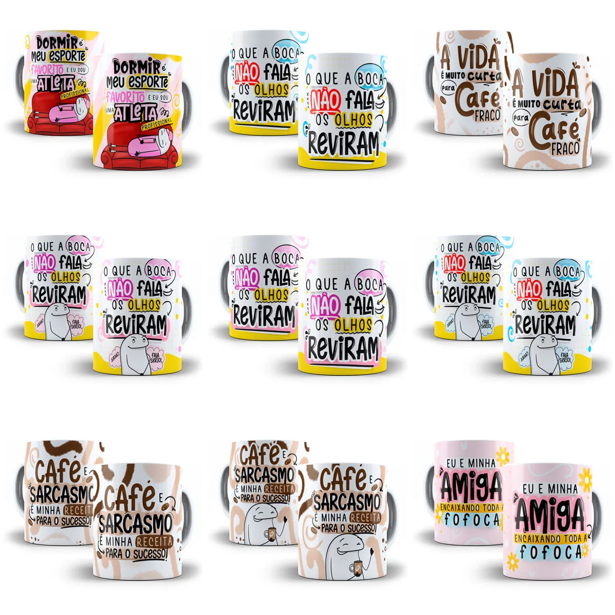 Estampas Caneca Flork Frases Engraçadas Amizade Subimação 2 Estampas Caneca Flork Frases Engraçadas Amizade Subimação