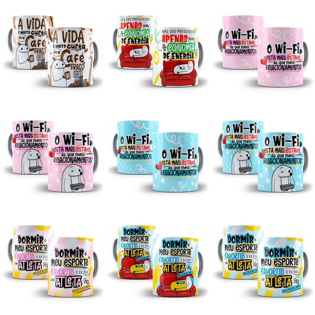 Estampas Caneca Flork Frases Engraçadas Amizade Subimação 3 Estampas Caneca Flork Frases Engraçadas Amizade Subimação
