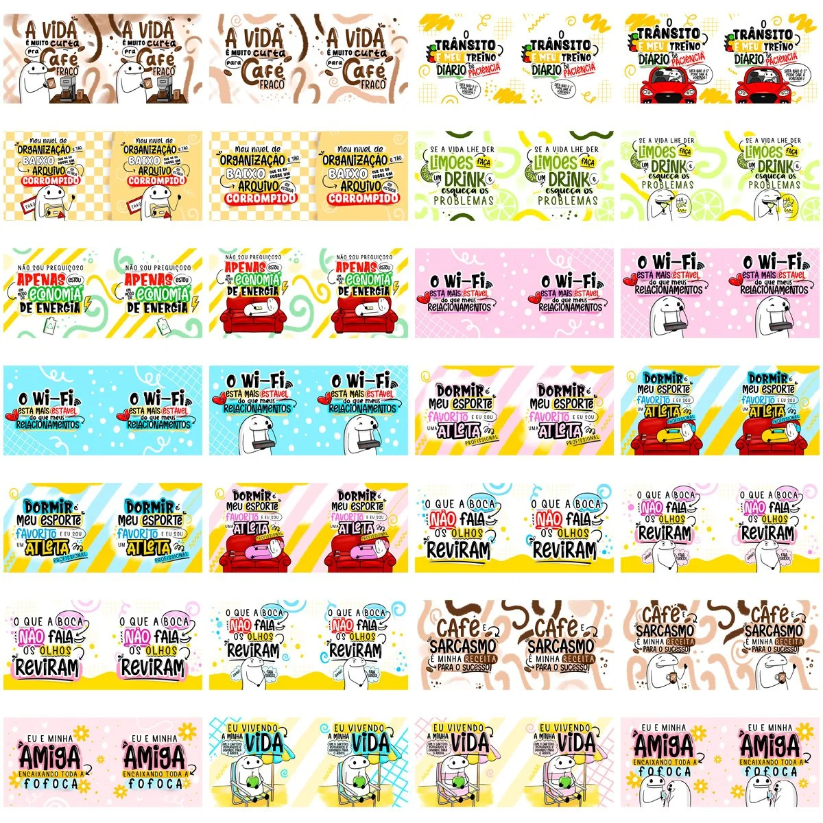 Estampas Caneca Flork Frases Engraçadas Amizade Subimação 8 Estampas Caneca Flork Frases Engraçadas Amizade Subimação
