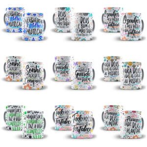 Estampas Caneca Motivacional Frases Sublimação Religiosas