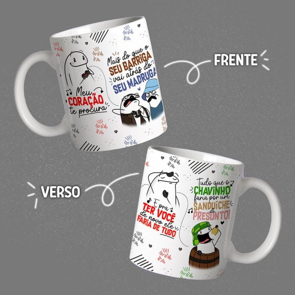 Estampas Caneca Namorados Flork Meme Frases Casal Engraçadas