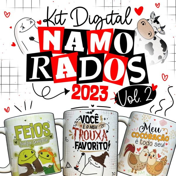 Estampas Caneca Namorados Flork Meme Frases Casal Engraçadas