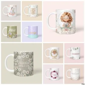 Estampas Canecas Cristã - Arquivo Digital