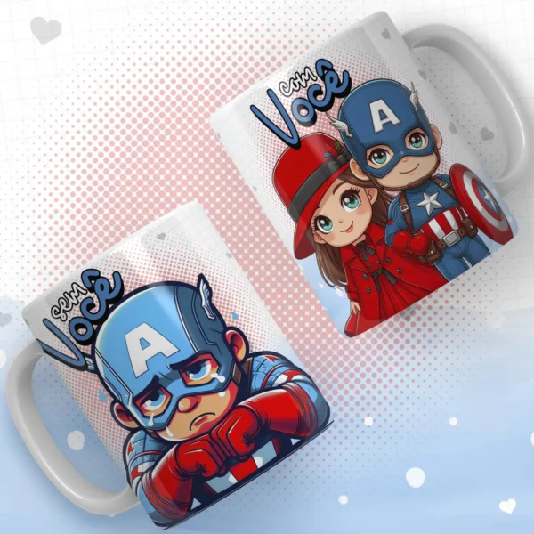 Estampas de Heróis para Dia dos Namorados - Canecas