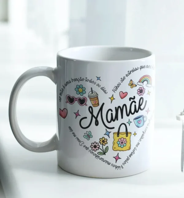 Estampas JPG Minimalistas para Canecas de Mães