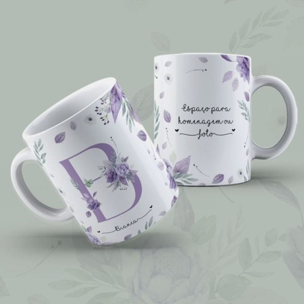 Estampas Sublimação Caneca Dia Da Mulher Alfabeto Floral Png