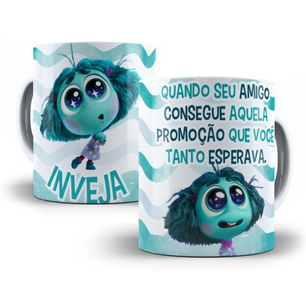 Estapmas Caneca Divertida-Mente 2 Frases Memes Emoções