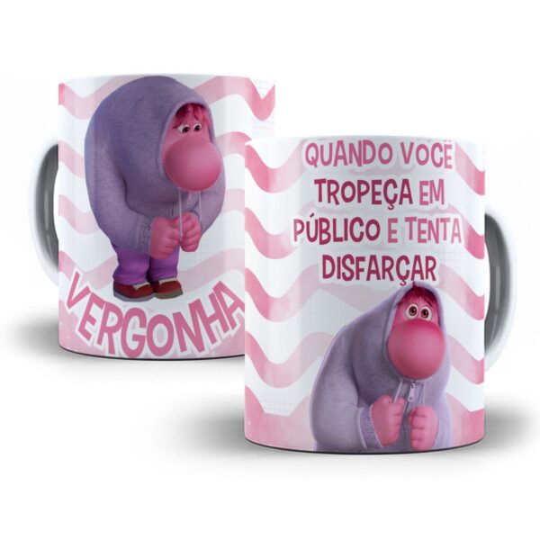 Estapmas Caneca Divertida-Mente 2 Frases Memes Emoções