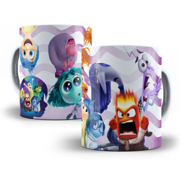 Estapmas Caneca Divertida-Mente 2 Frases Memes Emoções