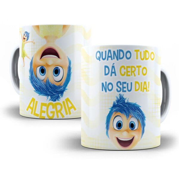 Estapmas Caneca Divertida-Mente 2 Frases Memes Emoções
