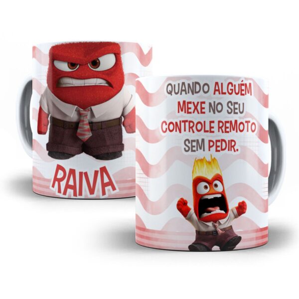 Estapmas Caneca Divertida-Mente 2 Frases Memes Emoções