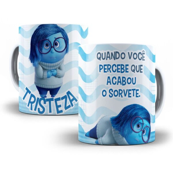 Estapmas Caneca Divertida-Mente 2 Frases Memes Emoções