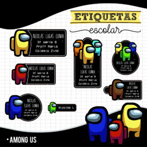Etiqueta Escolar Among Us Arquivo Digital Editável 8 etiqueta escolar among us arquivo digital 1
