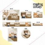 Etiqueta Escolar Animais Animais Vintage - Arquivo Digital 12 Etiqueta Escolar Animais Animais Vintage - Arquivo Digital