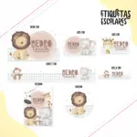 Etiqueta Escolar Animais Cute Menino - Arquivo Digital 4 Etiqueta Escolar Animais Cute Menino - Arquivo Digital