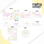 Etiqueta Escolar Arco Iris Clarinho- Arquivo Digital 6 Etiqueta Escolar Arco Iris Clarinho- Arquivo Digital
