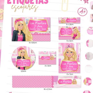 etiqueta escolar barbie arquivo digital 1