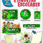Etiqueta Escolar Ben 10 - Arquivo Digital