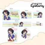 Etiqueta Escolar Branca de Neve - Arquivo Digital