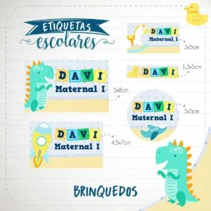 Etiqueta Escolar Brinquedos - Arquivo Digital