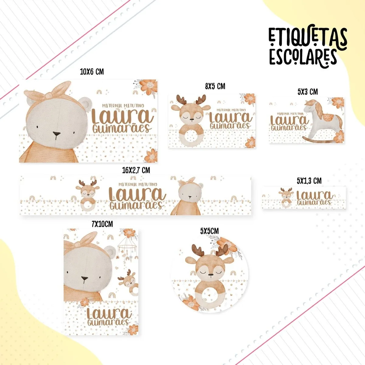 Etiqueta Escolar Brinquedos Menina - Arquivo Digital 14 Etiqueta Escolar Brinquedos Menina - Arquivo Digital