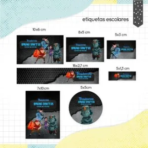 Etiqueta Escolar Caçadores de Trolls - Arquivo Digital