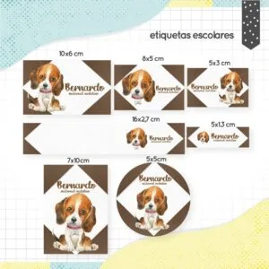 Etiqueta Escolar Cachorrinho - Arquivo Digital 23 Etiqueta Escolar Cachorrinho - Arquivo Digital