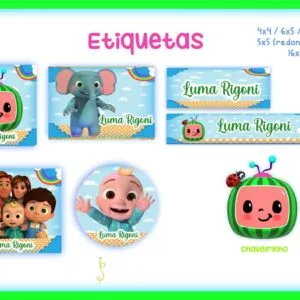 Etiqueta Escolar Cocomelon - Arquivo Digital 4 Etiqueta Escolar Cocomelon - Arquivo Digital