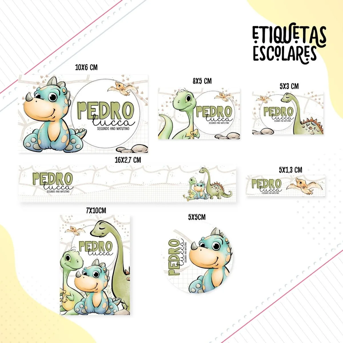 Etiqueta Escolar Dino Menino - Arquivo Digital 11 Etiqueta Escolar Dino Menino - Arquivo Digital