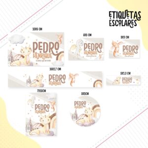 Etiqueta Escolar Dragões Baby - Arquivo Digital