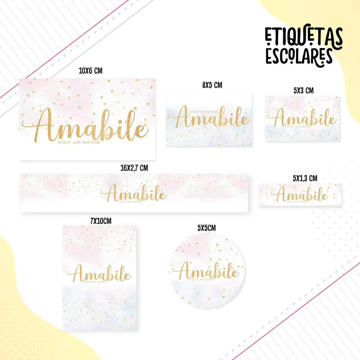 Etiqueta Escolar Estrelas - Arquivo Digital 10 Etiqueta Escolar Estrelas - Arquivo Digital