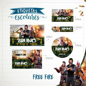etiqueta escolar freefire arquivo digital