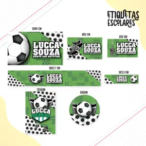 Etiqueta Escolar Futebol - Arquivo Digital