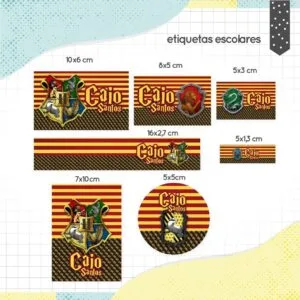 Etiqueta Escolar Harry Potter - Arquivo Digital 15 Etiqueta Escolar Harry Potter - Arquivo Digital