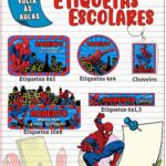 Etiqueta Escolar Homem Aranha - Arquivo Digital