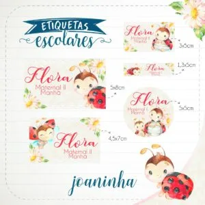 Etiqueta Escolar Joaninha - Arquivo Digital
