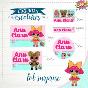 Etiqueta Escolar Lol Surprise - Arquivo Digital