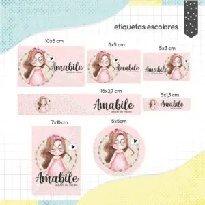 Etiqueta Escolar Menina Morena - Arquivo Digital 36 Etiqueta Escolar Menina Morena - Arquivo Digital