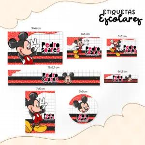 Etiqueta Escolar Mickey - Arquivo Digital 6 Etiqueta Escolar Mickey - Arquivo Digital