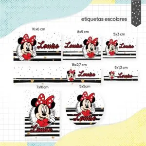 Etiqueta Escolar Minnie - Arquivo Digital 6 Etiqueta Escolar Minnie - Arquivo Digital