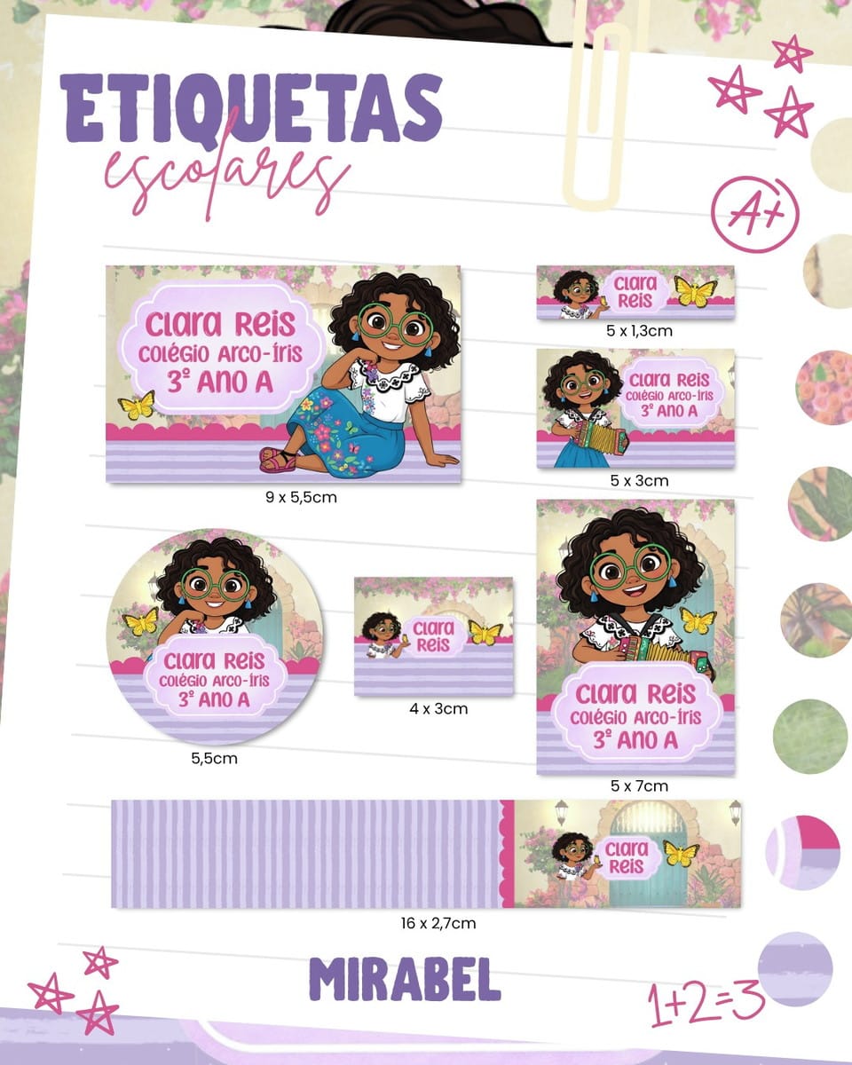 Etiquetas Escolares da Mirabel Encanto em PNG PDF Studio 1 Etiquetas Escolares da Mirabel Encanto em PNG PDF Studio