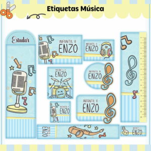 Etiqueta Escolar Tema Música em Arquivo Digital 14 etiqueta escolar musica arquivo digital
