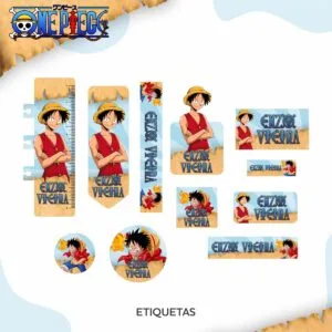 Etiqueta Escolar One Piece Png Arquivo Digital