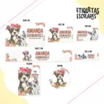 Etiqueta Escolar Pet Girl - Arquivo Digital 6 Etiqueta Escolar Pet Girl - Arquivo Digital