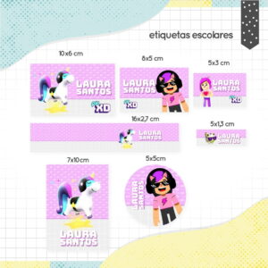 etiqueta escolar pkxd menina arquivo digital
