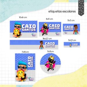 Etiqueta Escolar PKXD Menino - Arquivo Digital